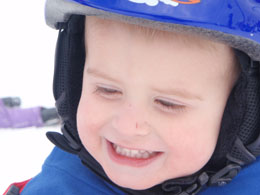 Aedan in helmet